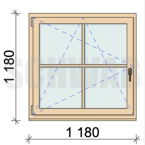 120x120 cm buk ny l fa ablak loszt val balos ajt ablak