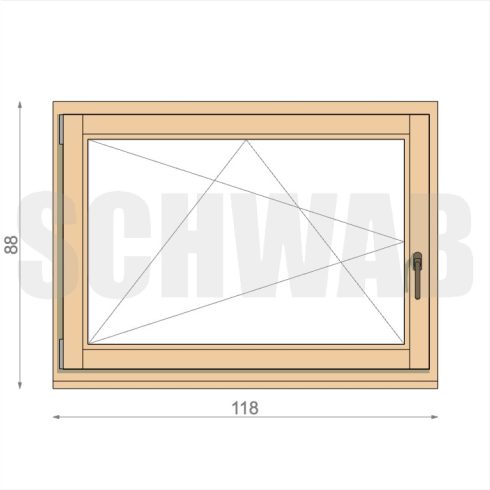 120x90 cm buk ny l fa ablak balos