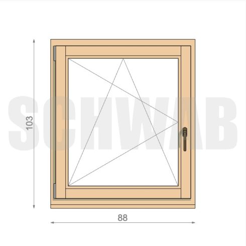 90x105 cm buk ny l fa ablak balos ajt ablak rakt r