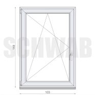 105x150 cm műanyag bukó-nyíló ablak balos - KIFUTÓ