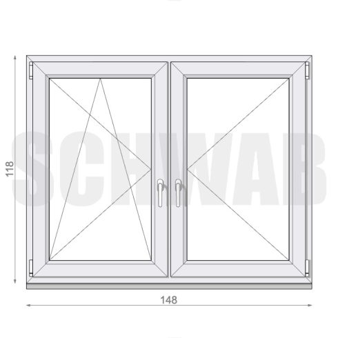 150x120cm k tsz rny tokosztott m anyag ablak balos KIFUT