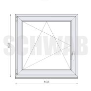105x105_cm műanyag bukó-nyíló ablak balos - KIFUTÓ