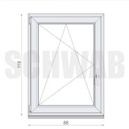 90x120 cm műanyag bukó-nyíló ablak balos - KIFUTÓ